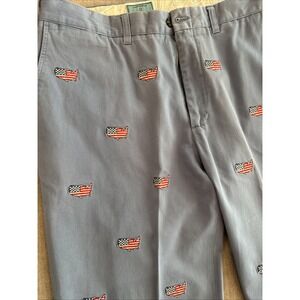 Castaway Nantucket Navy Pants Embroidered Flags 4th Of July USA Coastal 38 /UF